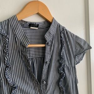 J. crew | cotton sundress w/ pinstripes + ruffles